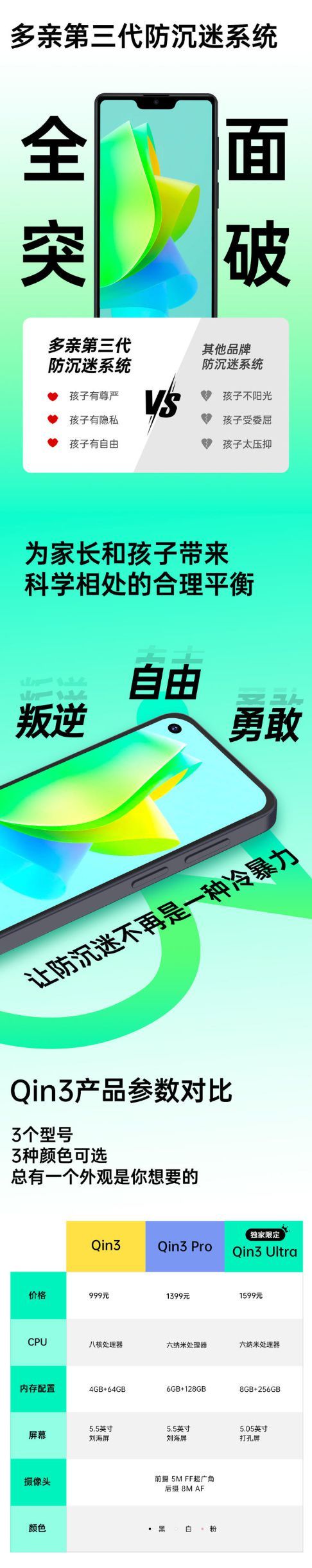 969 元，多亲 Qin3 系列手机开启预购：采用第三代防沉迷系统