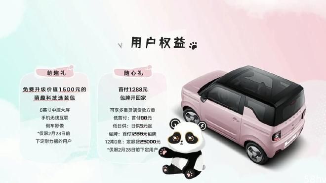 3.99-5.39 万元，吉利熊猫 mini 纯电微型车正式上市