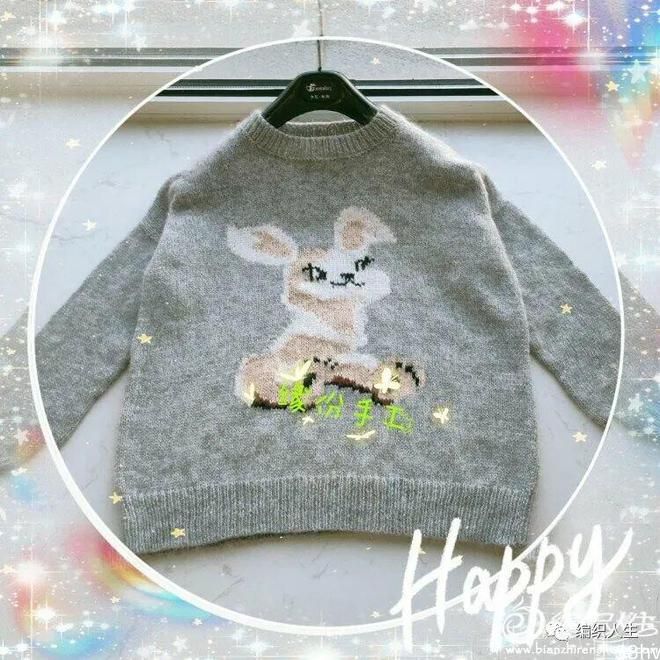 一起织兔衣，流氓兔：超可爱兔兔圆领套头衫（有编织图解）