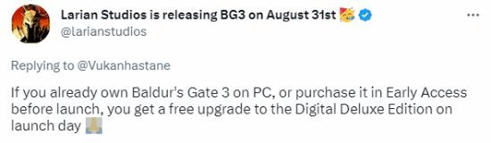 《博德之门3》豪华版内容公布 抢先体验版可免费升级