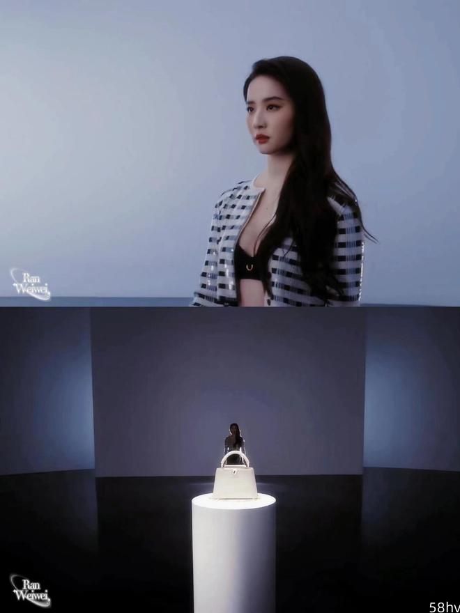 刘亦菲最新LV广告太敢拍！一身辣妹造型太性感，内衣外穿美到我