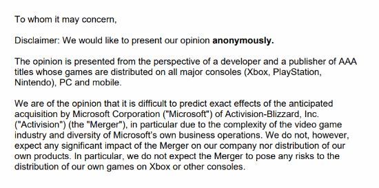 英国有6家游戏公司支持微软收购 只有索尼不支持