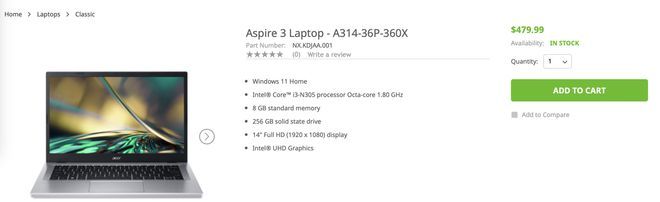 宏碁推出新款 Aspire 3笔记本：搭载 i3-N305 8小核处理器