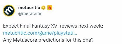 M站发起《最终幻想16》评分预测：超多玩家猜测90+